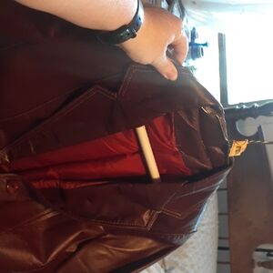 Elegant Vintage Red Leather Women's Jacket